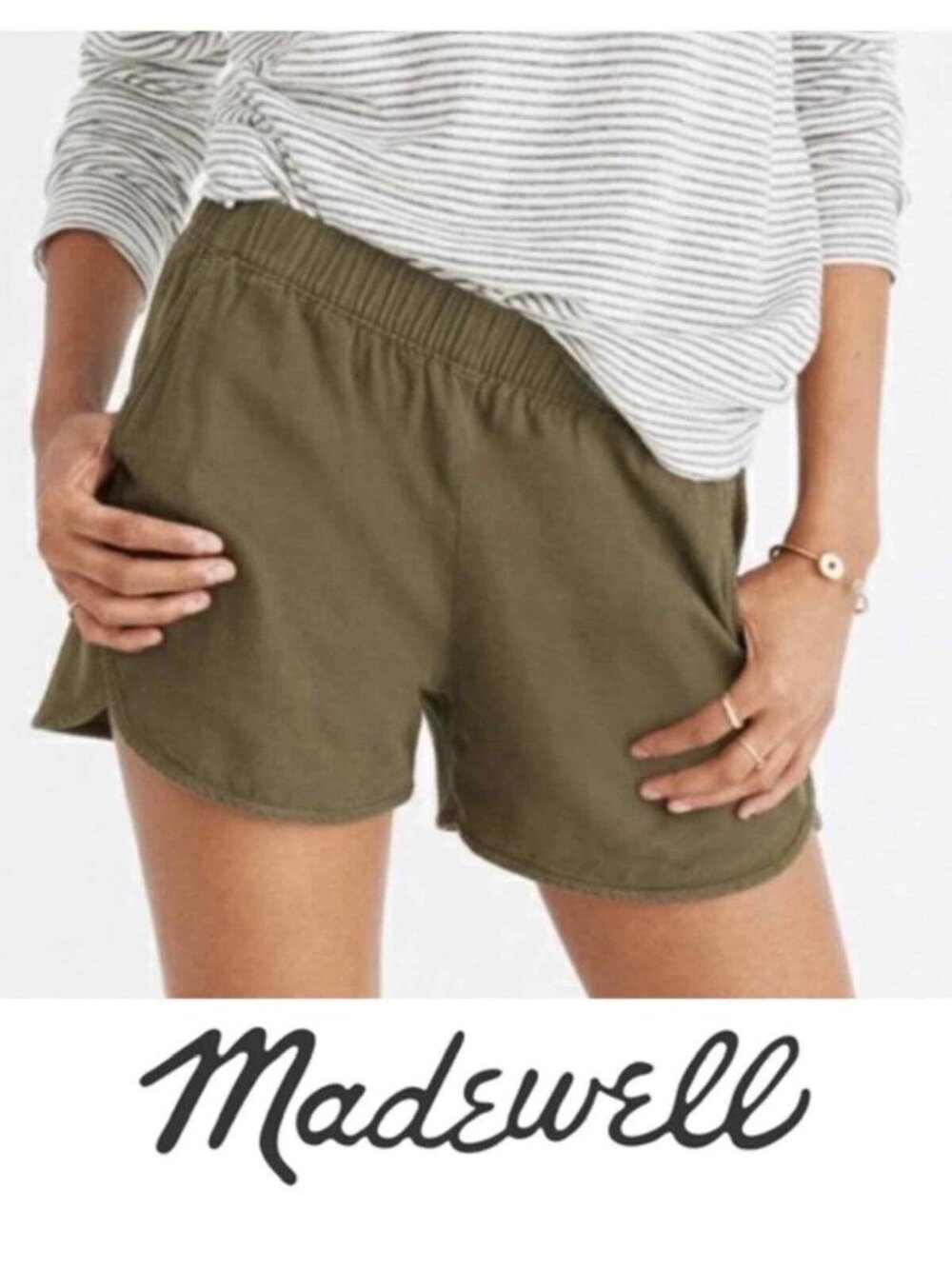 NWT Madewell Olive Green Pull-On Shorts Sz S